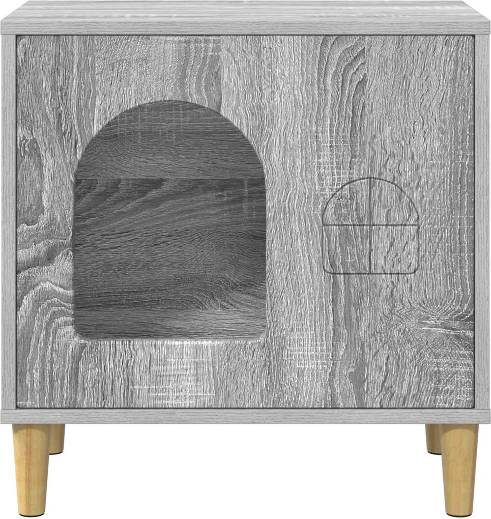vidaXL Casa pentru pisici Gri Sonoma 51 x 30 x 52 cm Lemn compozit