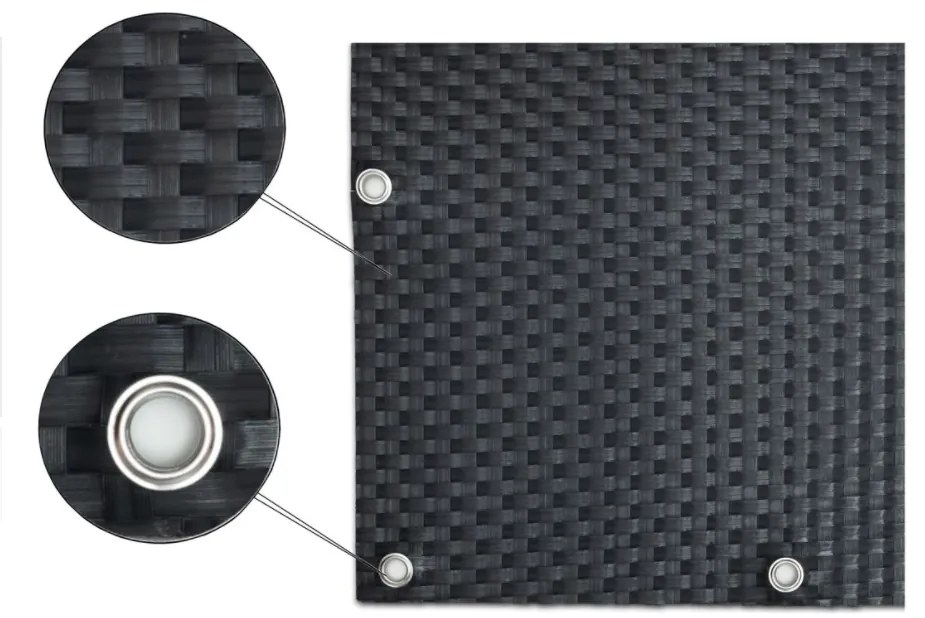 Paravan de balcon din Polyrattan 0,9x3m 1300g/m2 antracit