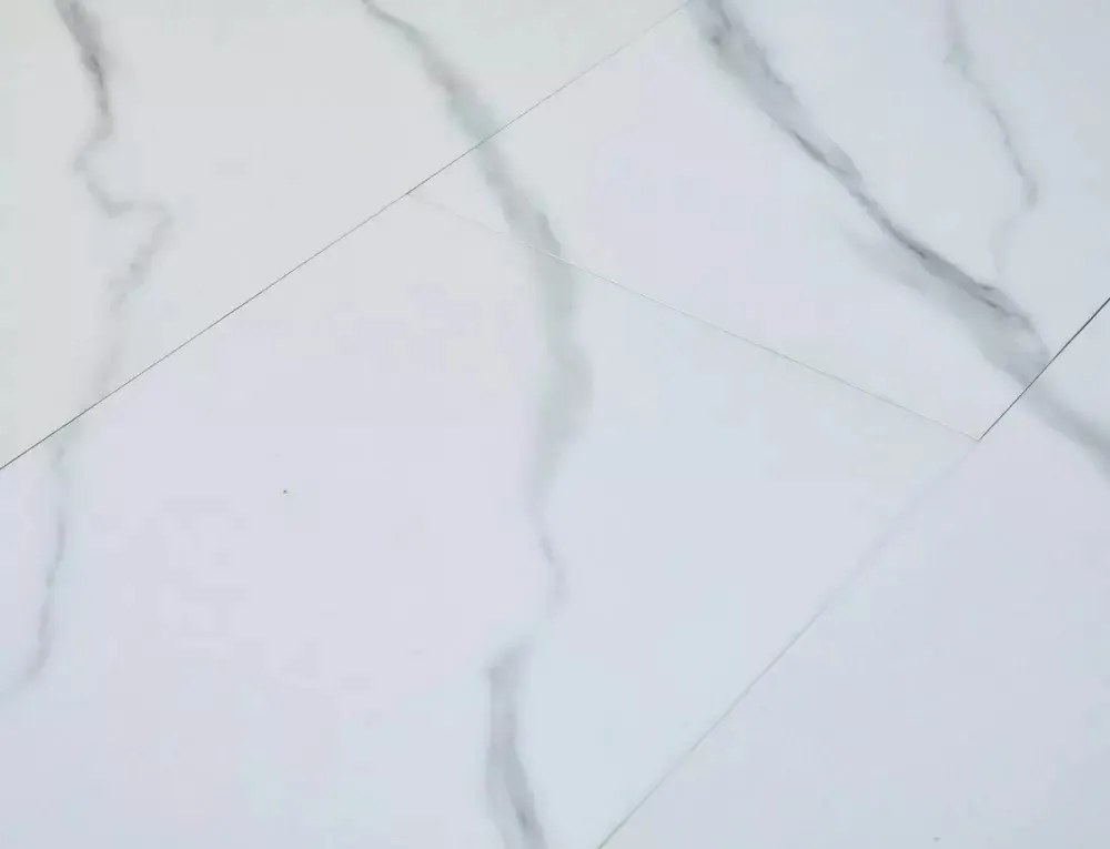 Masa extensibila Bari marmura alba/negru L120-160 cm
