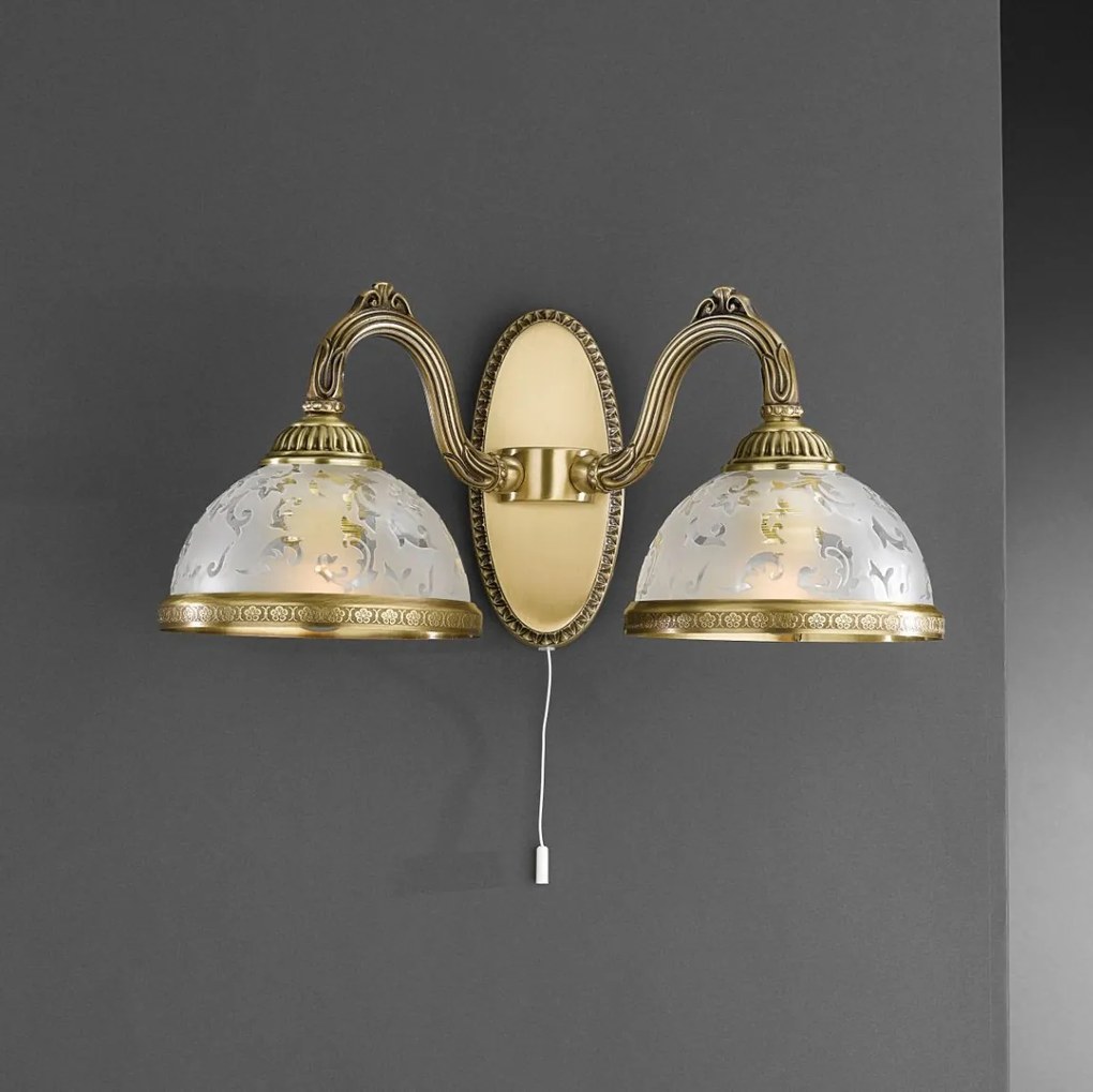 Aplica de perete design clasic din alama si sticla 6202