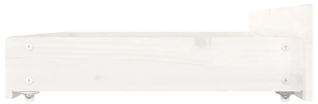 Cadru pat cu sertare, alb, 140x190 cm Alb, 140 x 190 cm