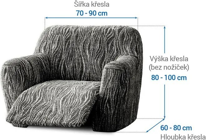 Gaico Huse bielastice UNIVERSO NOU dungi alb-negru fotoliu de relaxare (l. 70 - 90 cm)