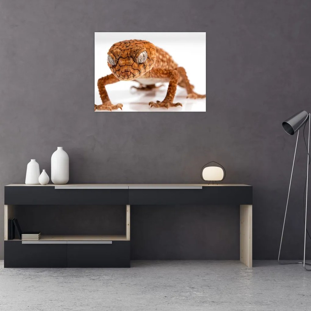 Tablou pe sticlă cu șopârlă (70x50 cm)