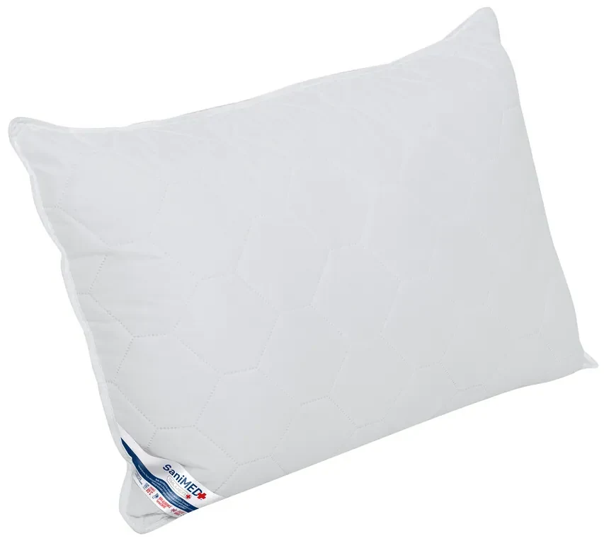 Set 2 perne Alcam, SaniMed® 50x70 cm, microfibra matlasata hipoalergenica, umplutura cu tratament SILVERPLUS®