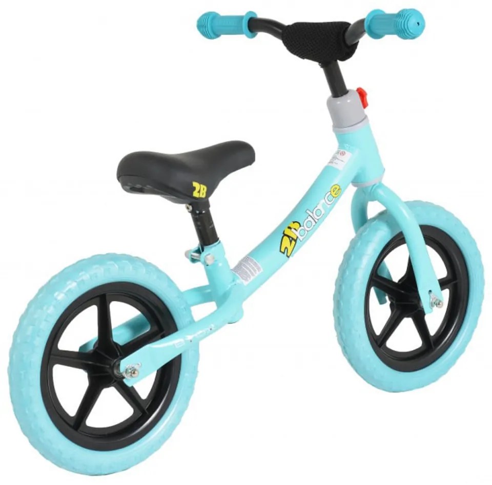 Bicicleta pedagogica fara pedale pentru copii NOVOKIDS™ Happy 2B, Roti 12" inch, 1-5 ani, Maxim 20 kg, Cadru carbon, Roti din spuma cauciucata EVA,