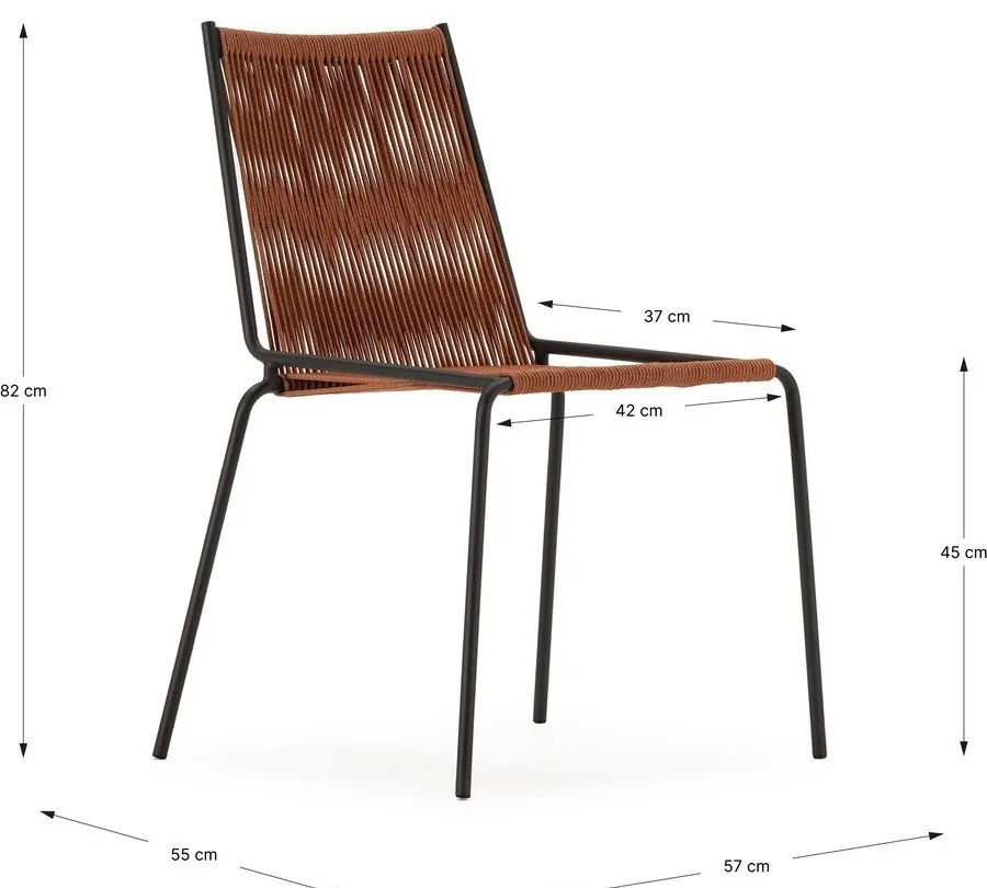 Scaune de dining teracotă stivuibile 2 buc. din metal Emily – Marckeric