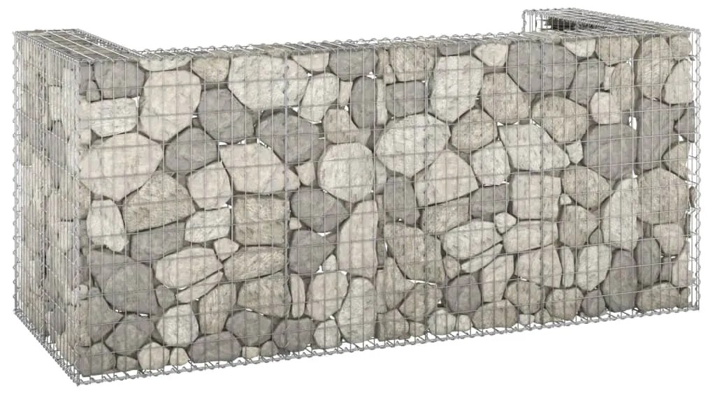 vidaXL Perete gabion pentru pubele, 254x100x110 cm, oțel galvanizat