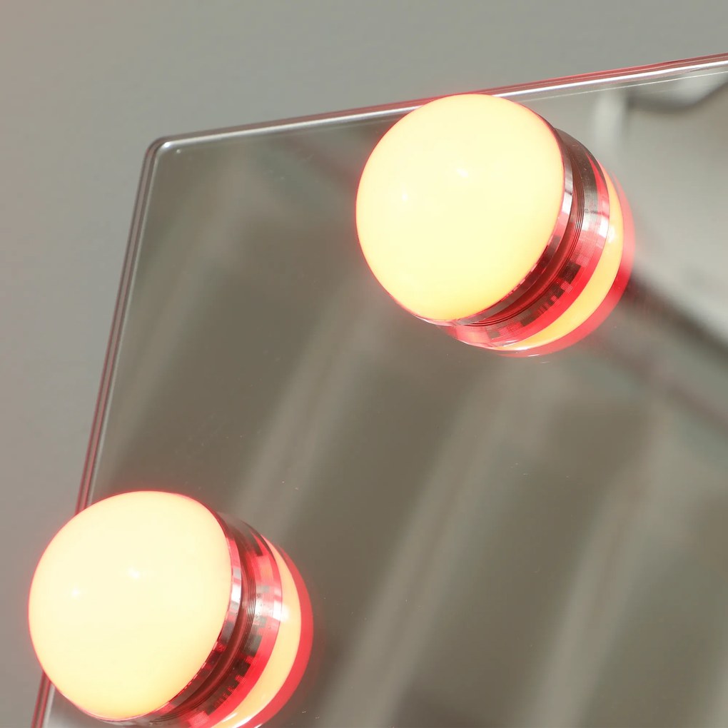 HOMCOM Oglindă pentru corp întreg 150x40 cm LED RGB, oglindă de podea cu 21 becuri, 7 culori, buton tactil, funcție memorie | Aosom Romania