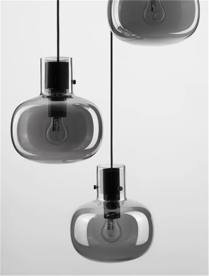 Lustra cu 3 pendule design modern CINZIA fumuriu