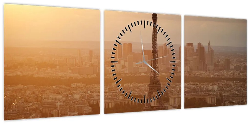 Tablou - Turnul Eiffel (cu ceas) (90x30 cm)