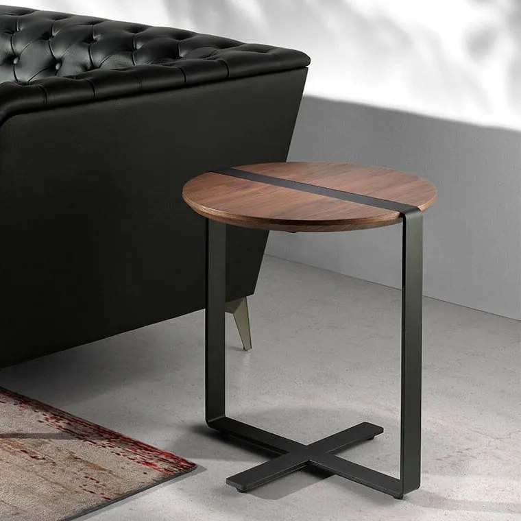 Masuta laterala eleganta design LUX Walnut AC 2054-MH1903B-NOGAL