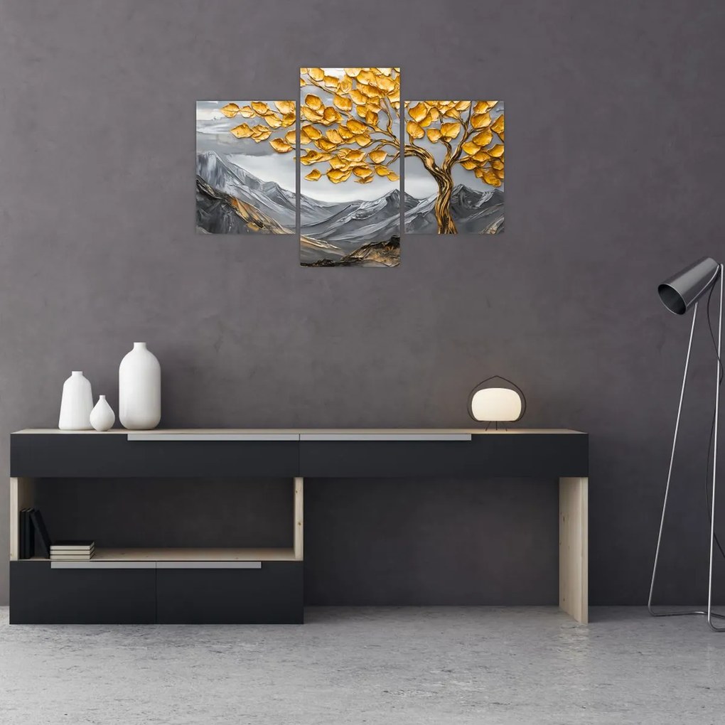 Tablou – Arbore cu frunze aurii (90x60 cm)