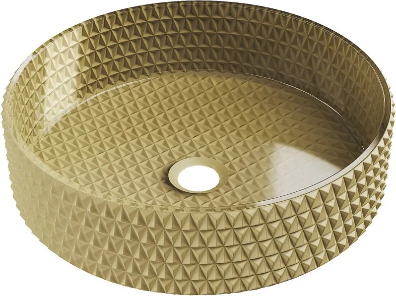 Mexen Aura chiuvetă din sticlă peste blat 39 x 39 cm, aurie - 24013950