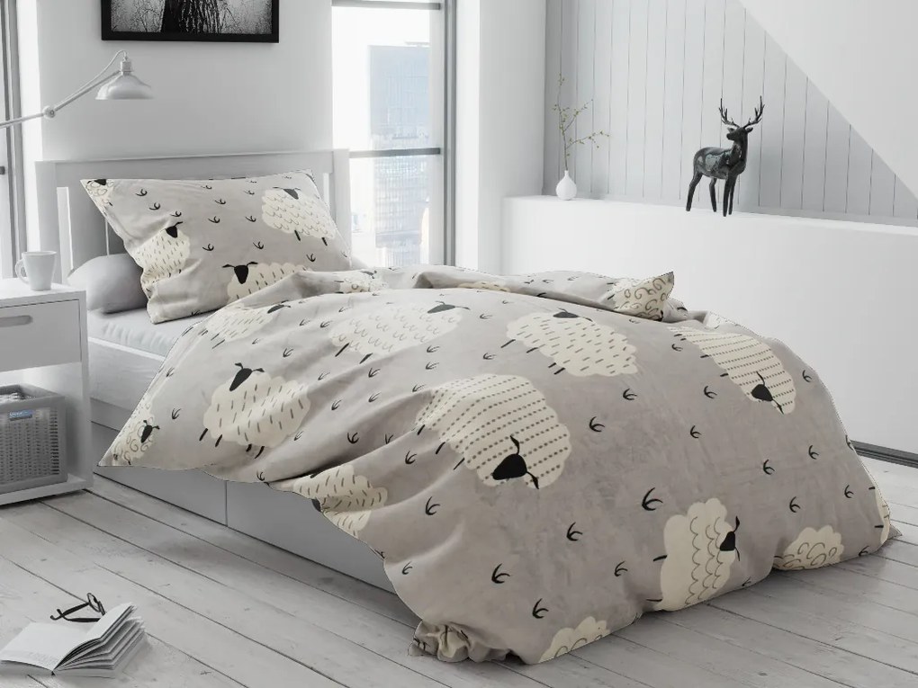 Lenjerie cocolino SHEEP Culoare Gri / Crem