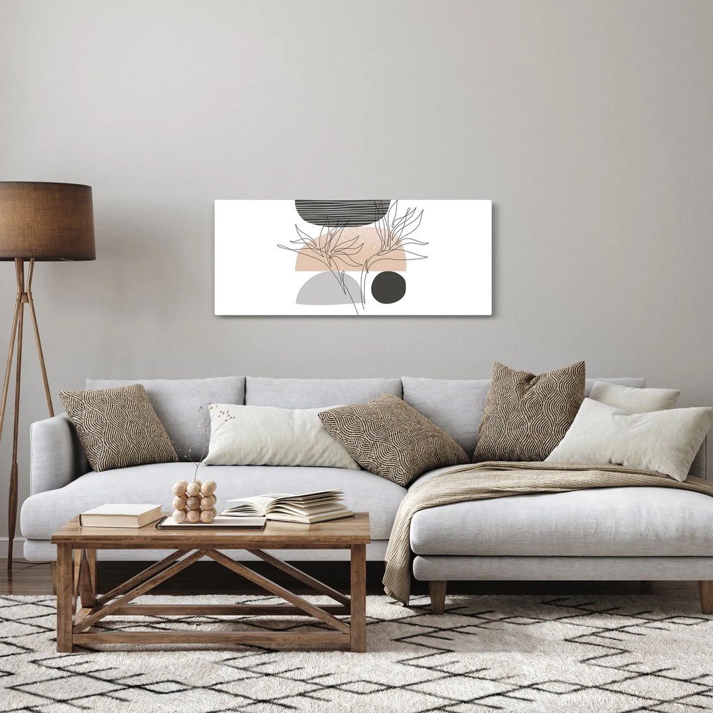 Tablou - Linie de artă flori N⁰2 (120x50 cm)