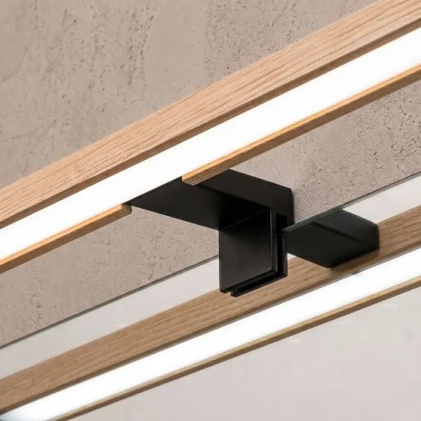 Brilagi - Iluminare LED pentru oglindă de baie 3-în-1 WOODY MIRROR LED/15W/230V IP44 negru/stejar