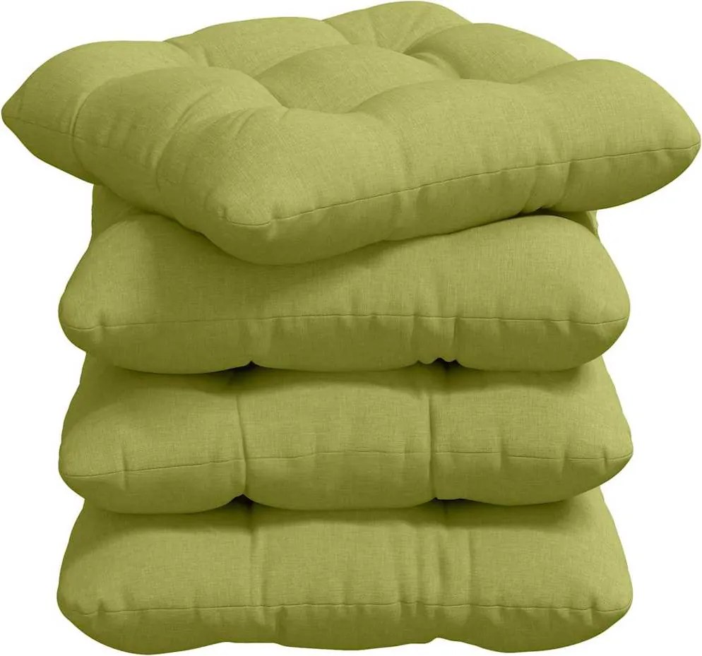vidaXL Perne de Șezut 4 pcs Verde deschis 45 x 45 x 12 cm țesătură