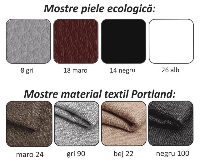 Colţar în formă de U Emily Material textil maro si Piele ecologică maro dreapta