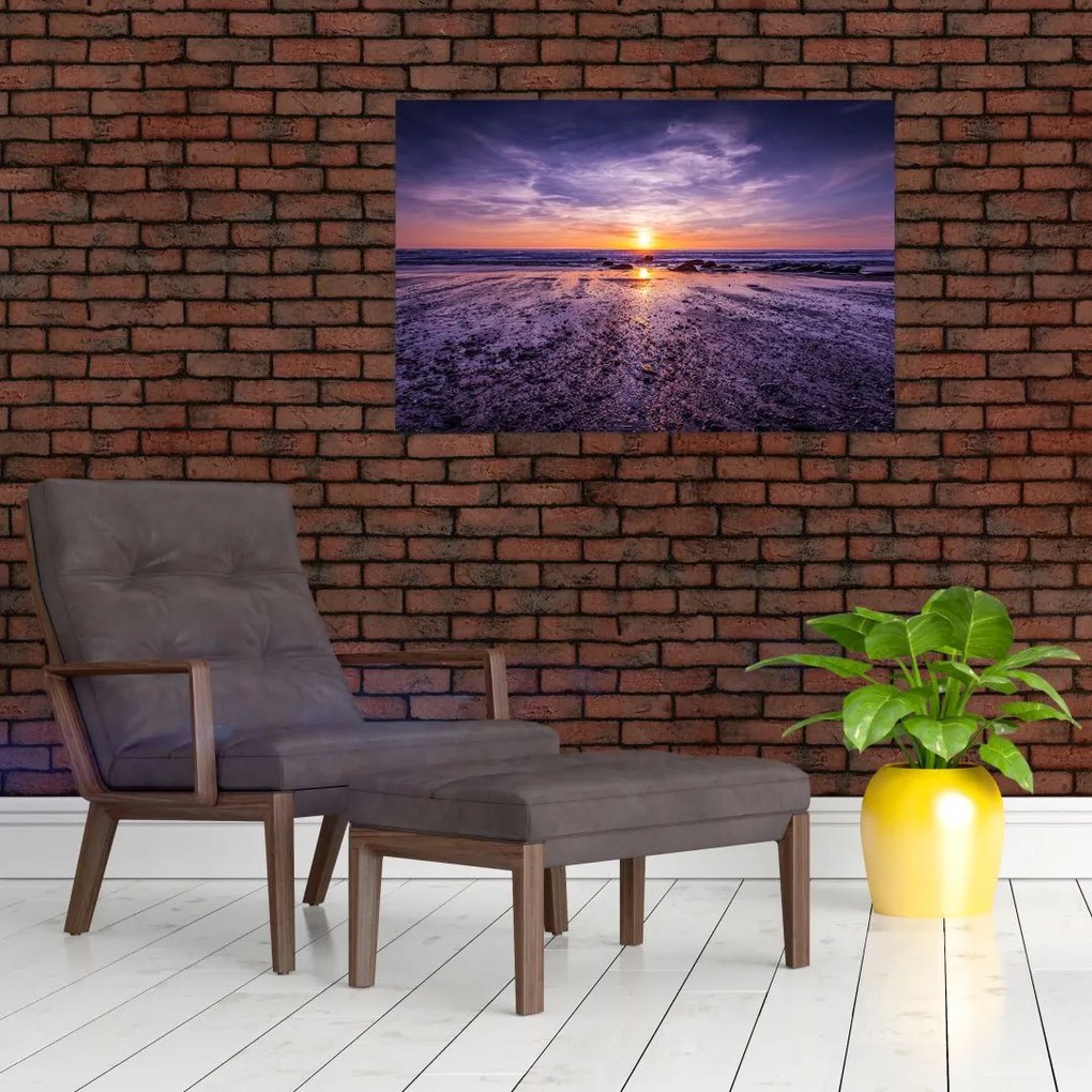 Tabloul cu plaja - apus de soare (90x60 cm)