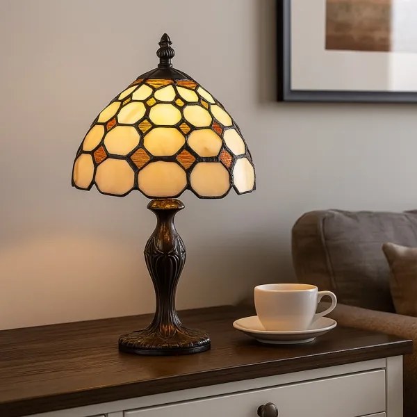 Lampă de masă cu abajur din sticlă vitrată Tiffany MARVEL 1xE14/40W/230V Rabalux 8072