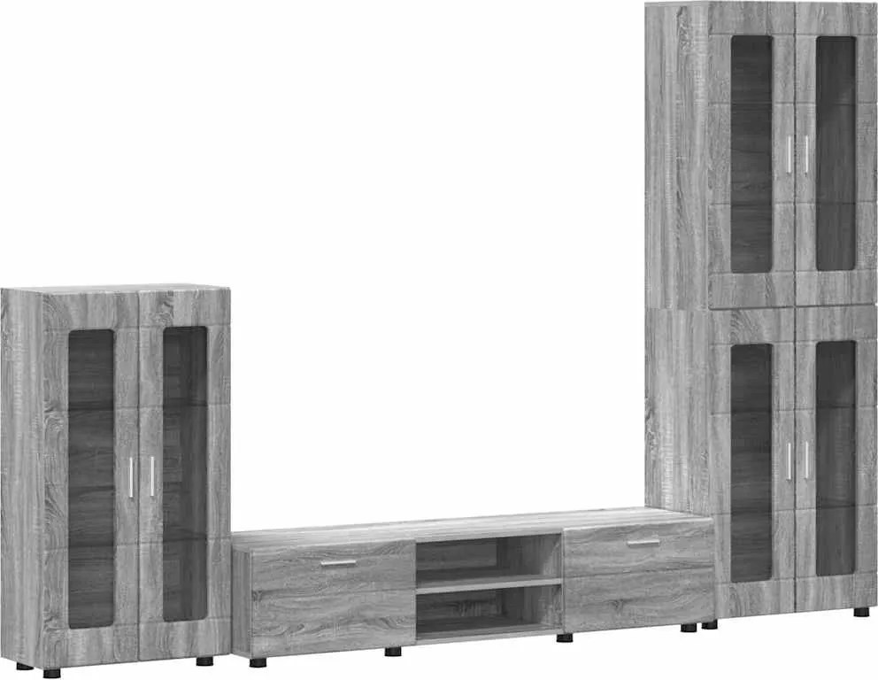 vidaXL Set comodă TV cu sertar cu raft FLORIN Gri Sonoma Lemn compozit