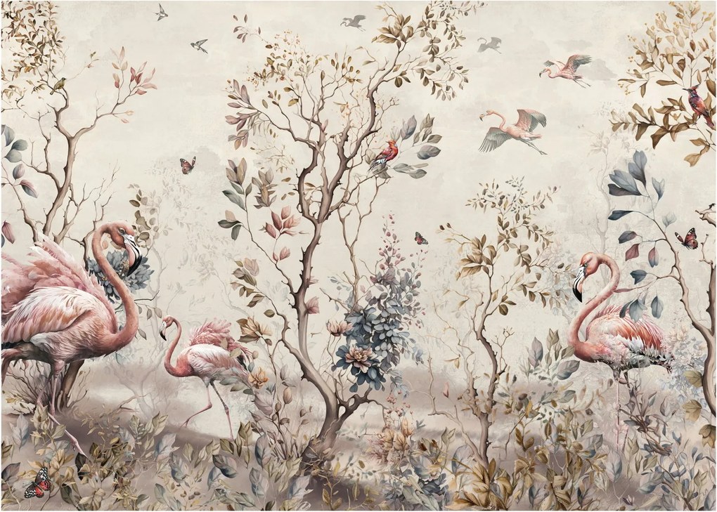 Tablou - Desen de flamingo (70x50 cm)