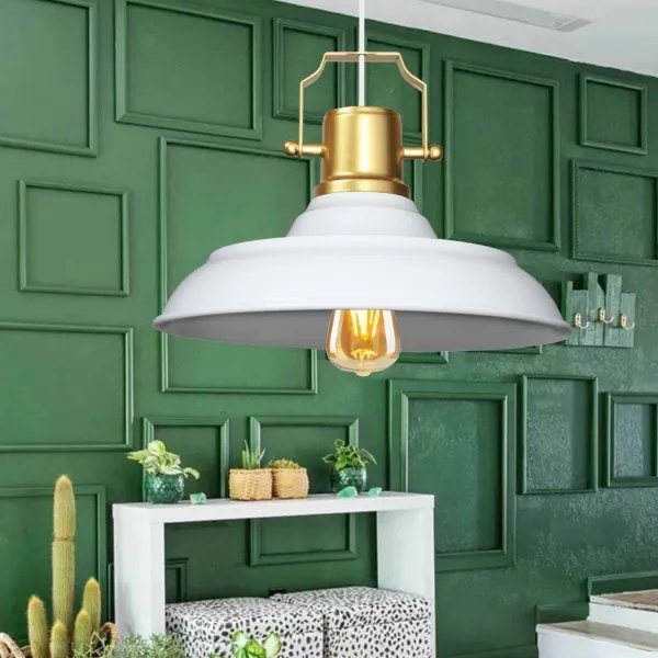 Lustră AYD pe cablu 1xE27/40W/230V alb/auriu