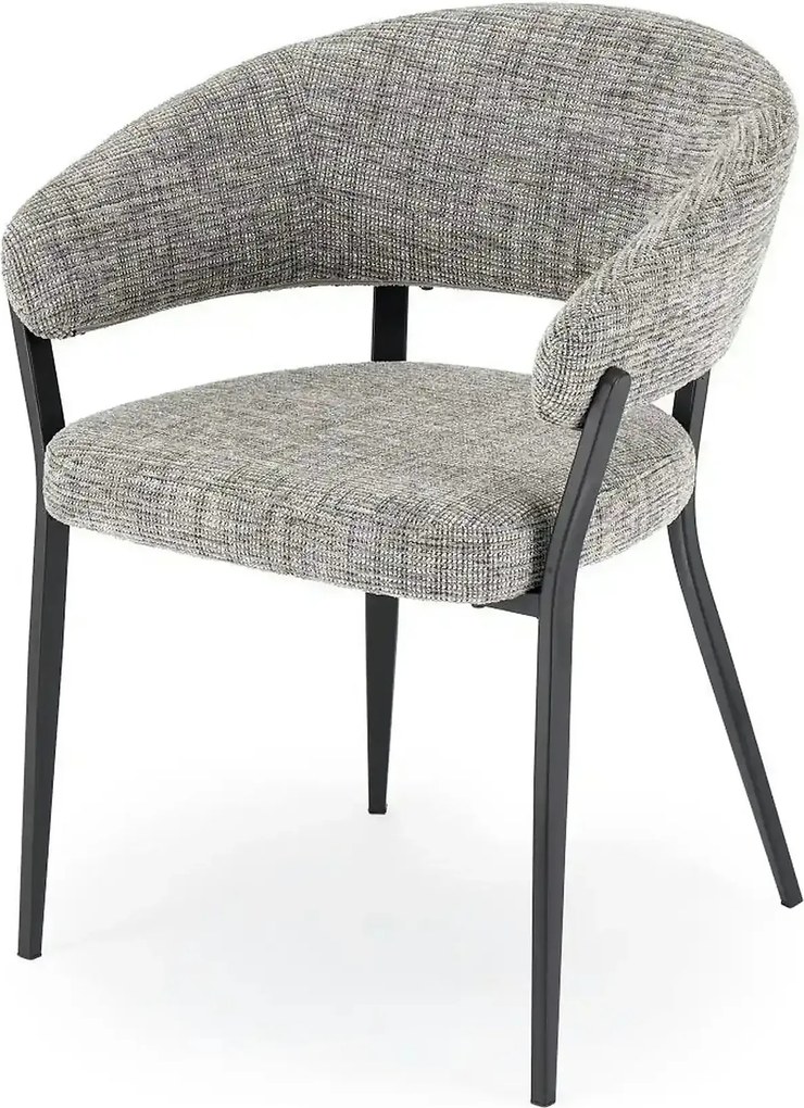 Scaun K609, gri/negru, stofa clasica/metal, 53x56x77 cm