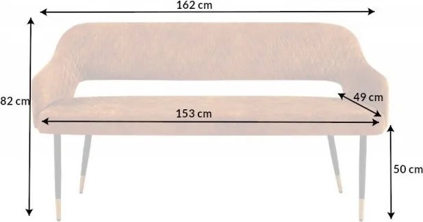 Bancheta tapitata design modern Paris 160cm, galben mustar