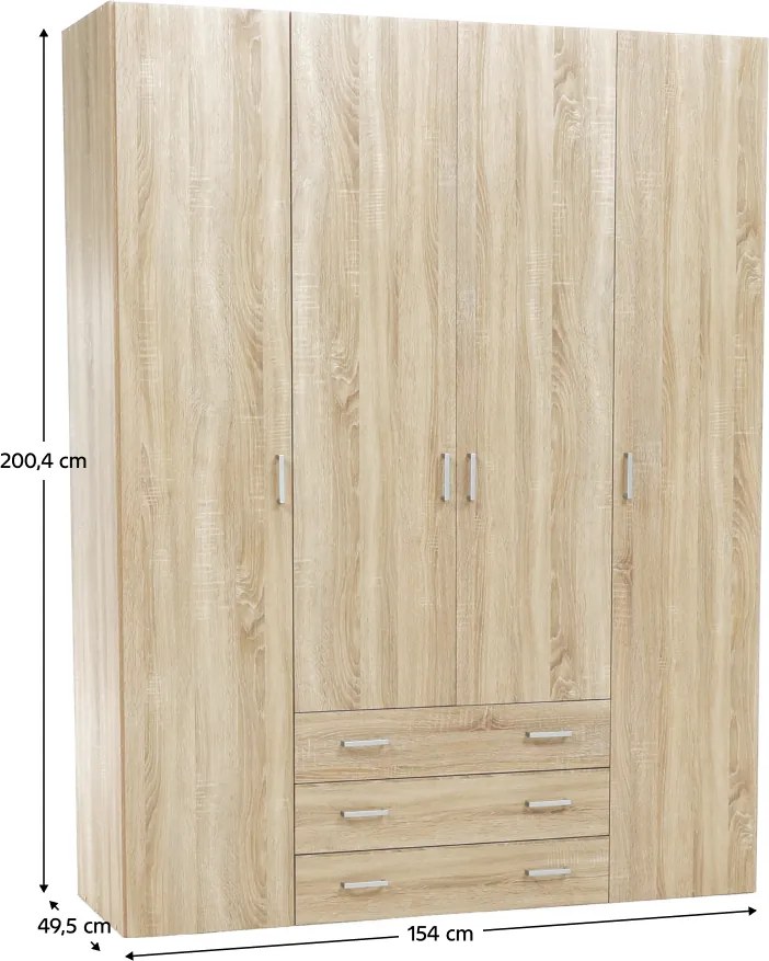 Dulap, 4 uşi, stejar sonoma, GWEN 70429