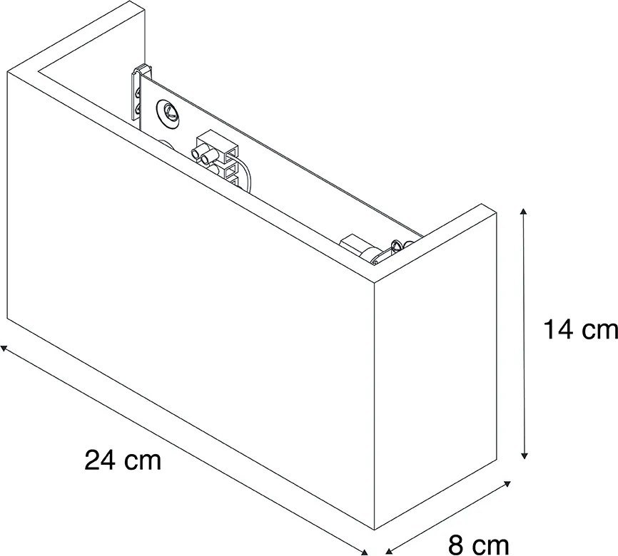 Lampă de perete inteligentă din lemn de stejar 24 cm inclusiv Wifi G9 - Otan