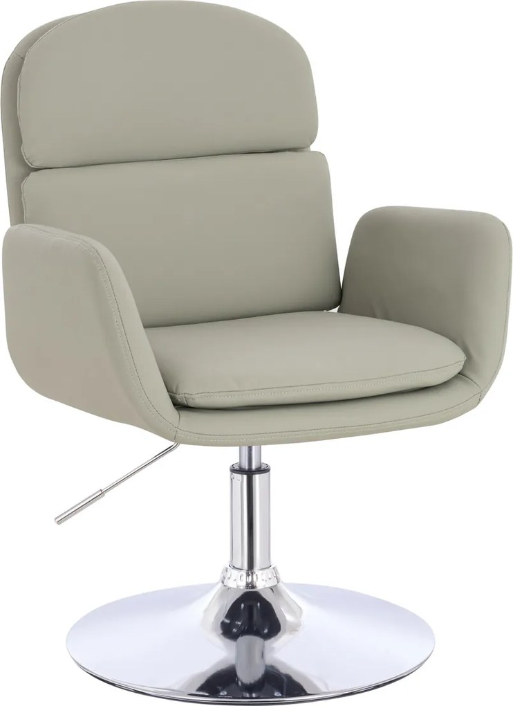 HR480N Scaun Culoarea Inului Piele Ecologica Premium Soft cu Bază Cromata