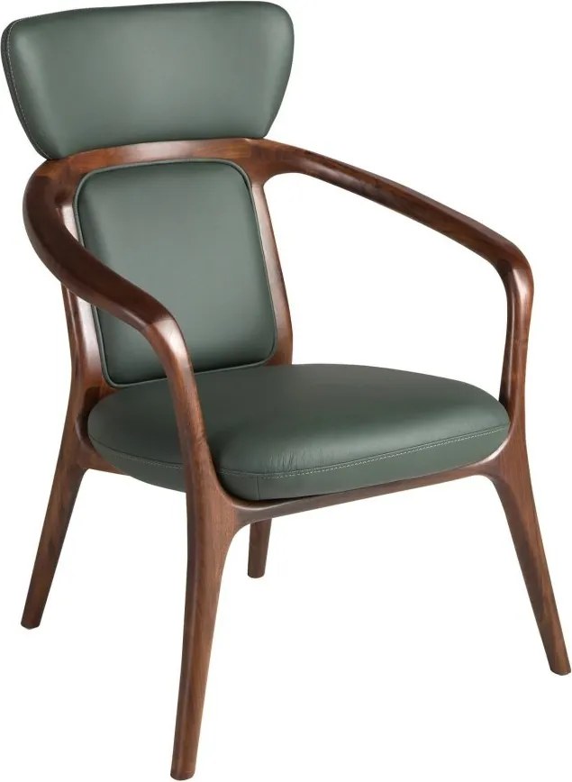 Scaun cu brate LUX design italian, Piele Sintetica Verde Inchis