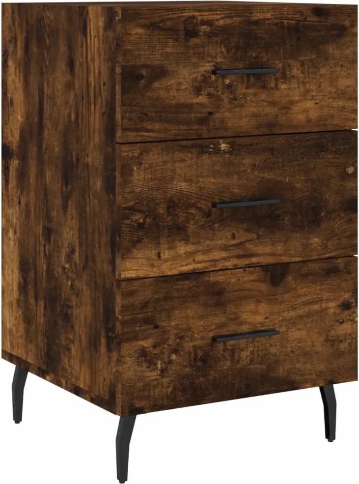 vidaXL Noptieră, stejar fumuriu, 40x40x66 cm, lemn compozit