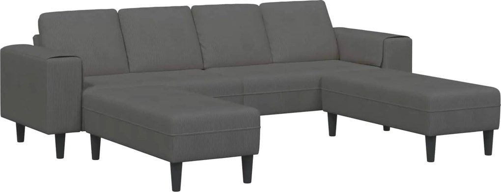 vidaXL Canapea Gri închis 250 x 188 x 76 cm Țesătură din corduroy