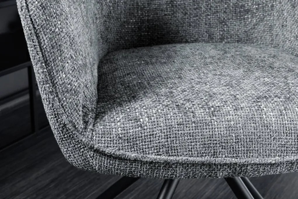 Set de 2 scaune pivotante Verona, gri inchis