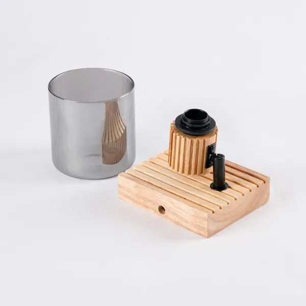 Brilagi - Aplica spot de perete HYGGE 1xE14/15W/230V lemn de cauciuc/fumuriu