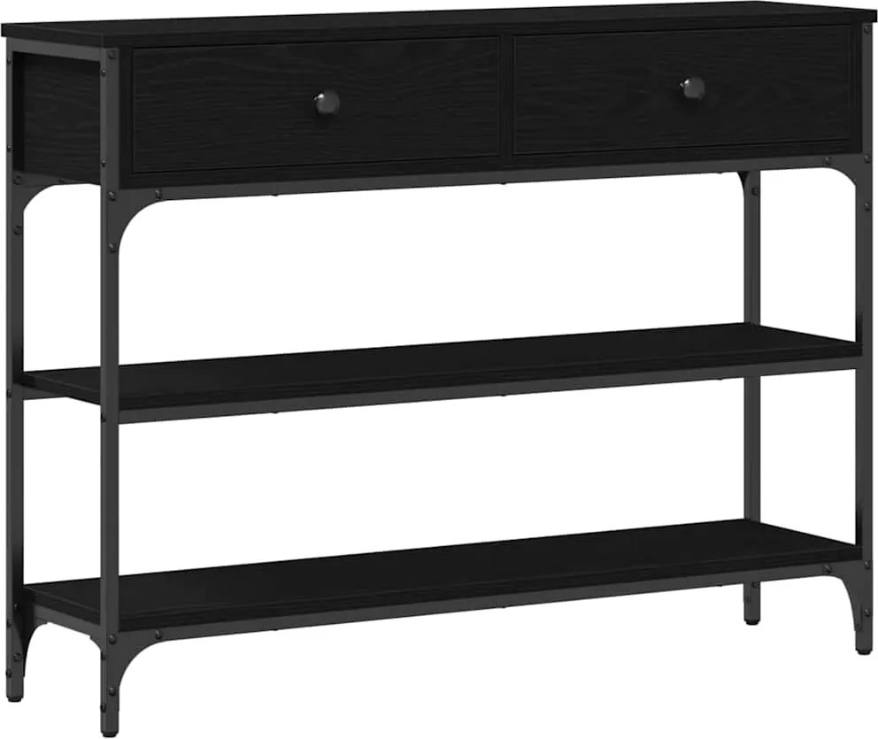 vidaXL Masă de consolă Stejar Negru 72.5 x 25 x 75 cm Lemn compozit