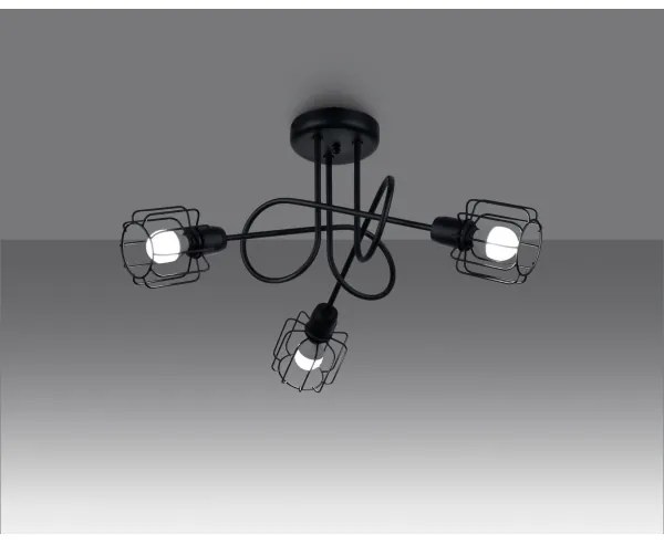 Lustră pe tijă BELUCI 3xE14/40W/230V neagră Sollux SL.1118