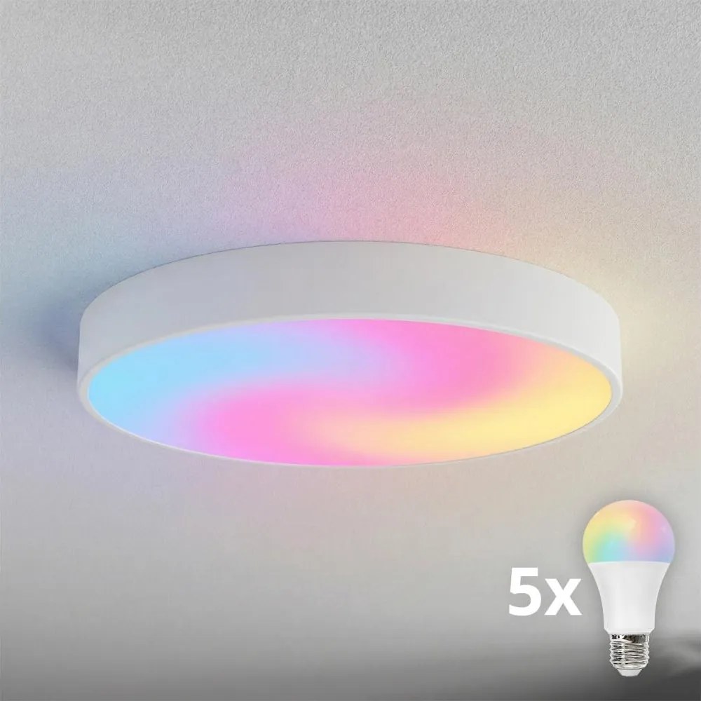 BRILAGI - Plafonieră LED RGBW reglabilă CLARE 5xE27/12W/230V Wi-Fi, albă