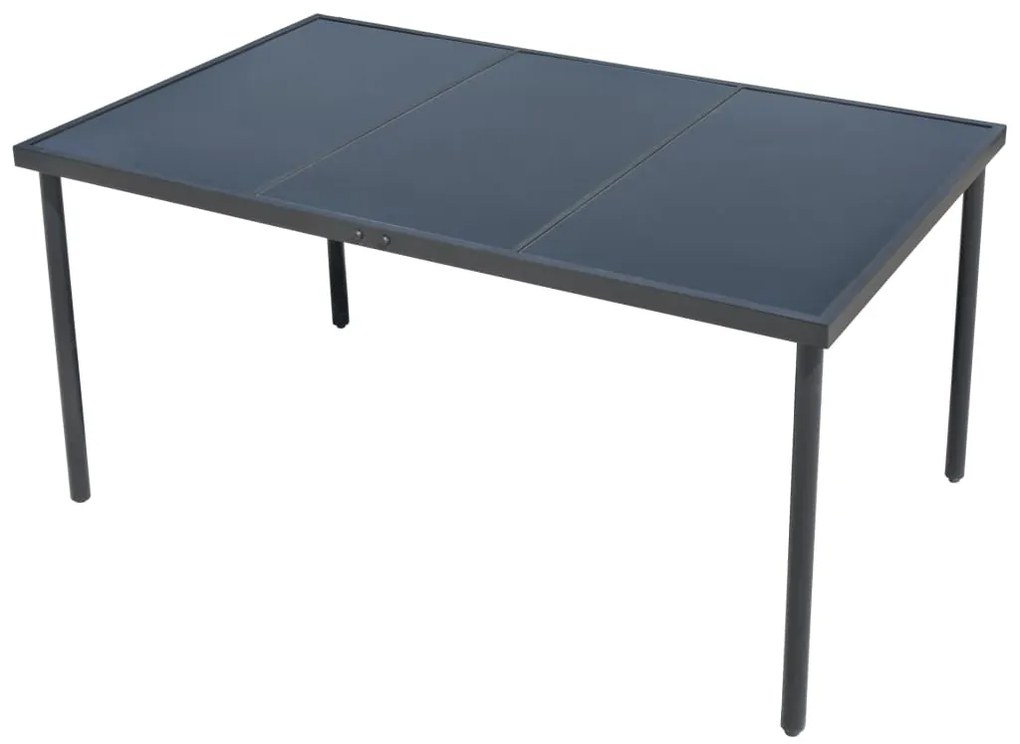 43309 vidaXL Set mobilier de exterior, 7 piese, negru, oțel