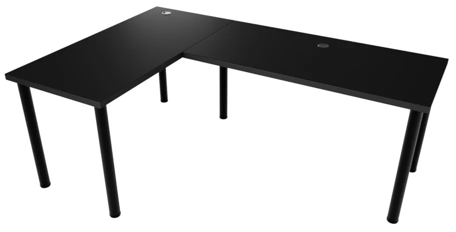 Expedo Birou pe colt LOOK N, 200/135x73-76x65, negru, dreapta