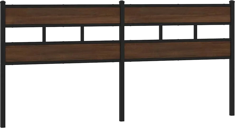 vidaXL Tăblie de pat de schimb, stejar maro, 180 cm, lemn prelucrat și oțel