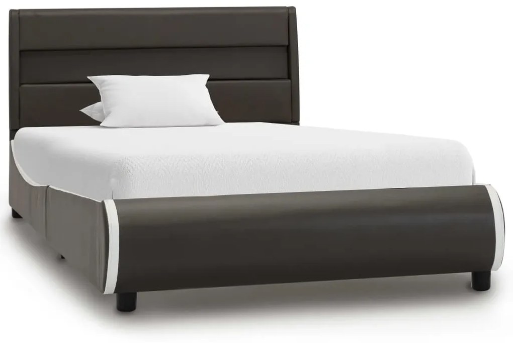 285027 vidaXL Cadru de pat cu LED, antracit, 100x200cm, piele artificială