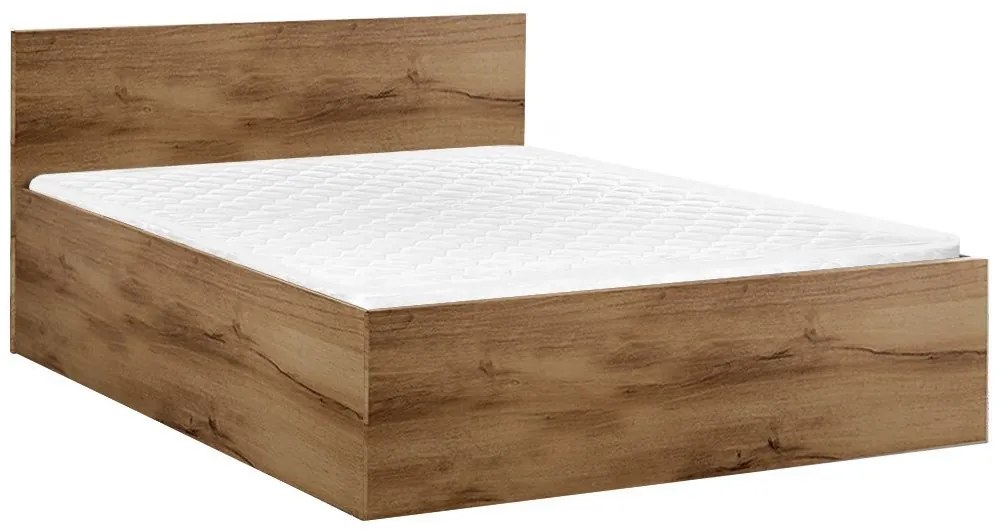 Pat SOFIA 120 x 200 cm, stejar artisan Saltele: Cu saltele Deluxe 10 cm, Somiera pat: Cu lamele drepte