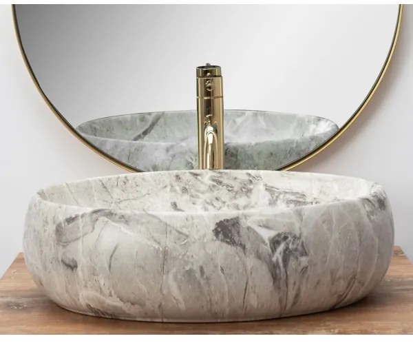 REA-U1020 - Lavoar pentru blat LINDA 34 x 48,5 cm, ceramică/imitație de piatră