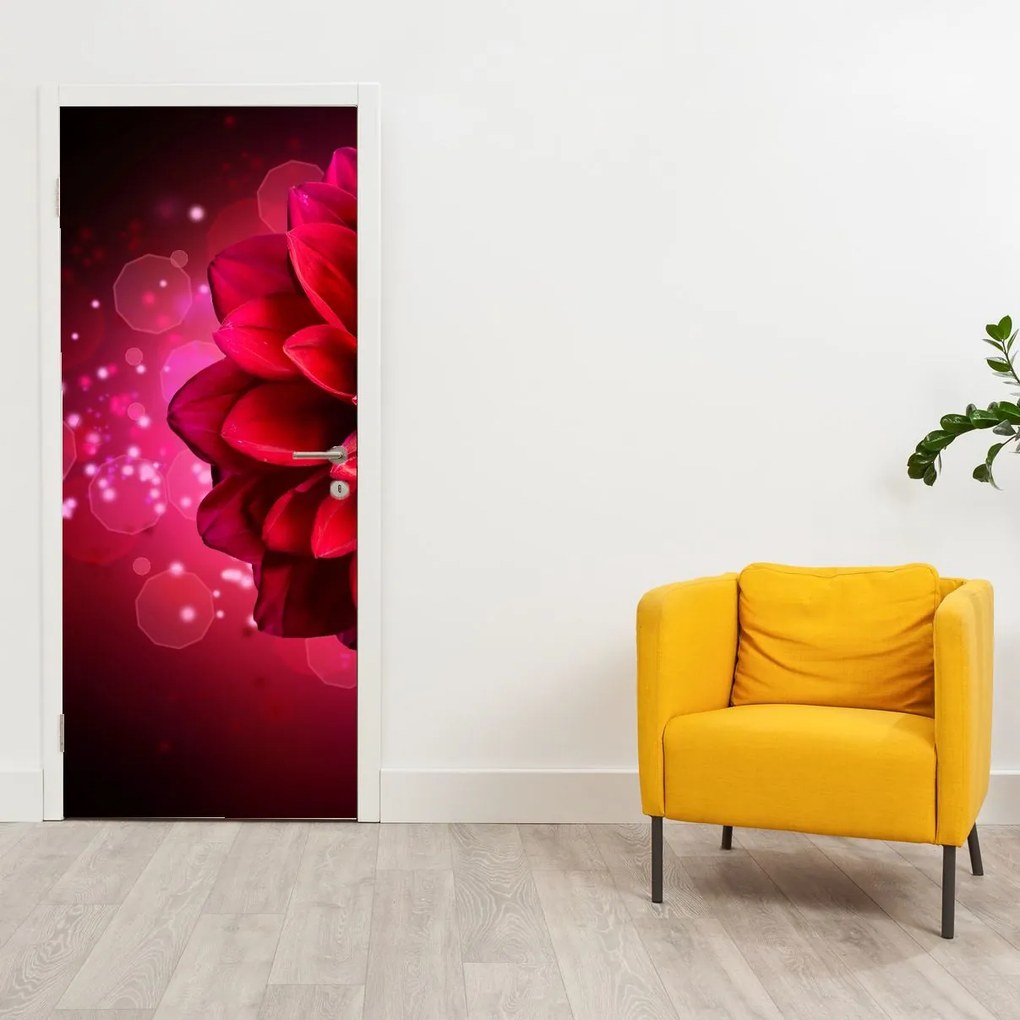 Fototapet pentru ușă - Floare roșie (95x205cm)