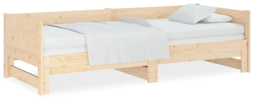 820257 vidaXL Pat extensibil de zi, 2x(80x200) cm, lemn masiv de pin