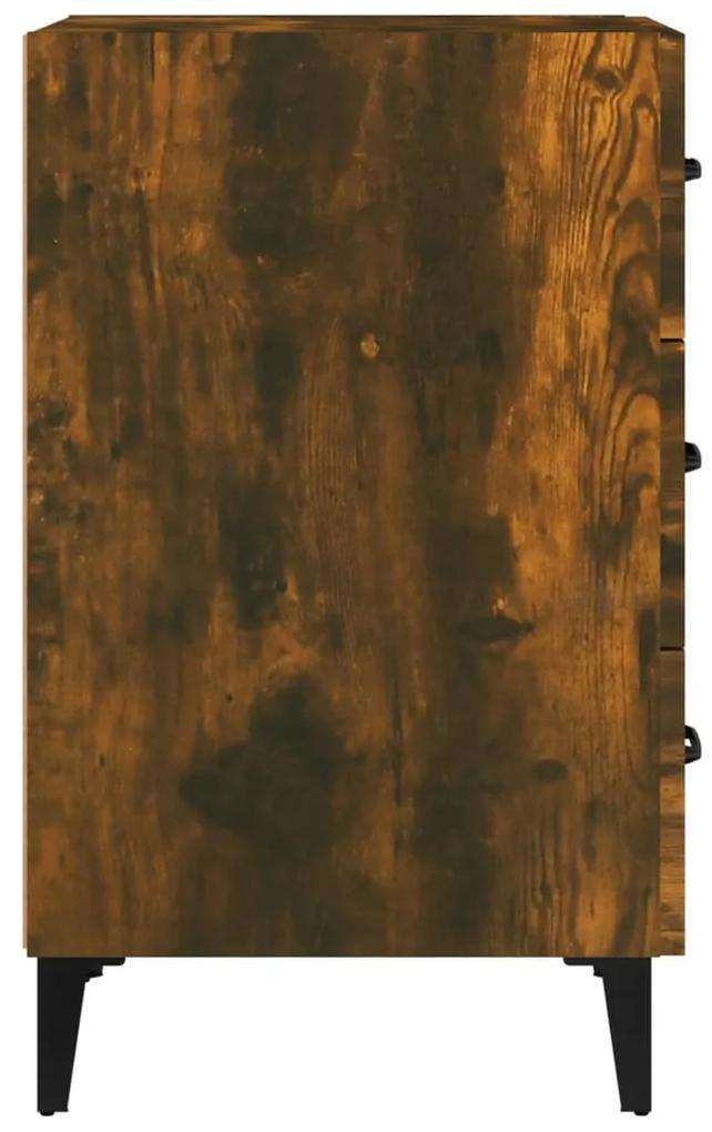 Noptiera, stejar fumuriu, 40x40x66 cm, lemn prelucrat 1, Stejar afumat