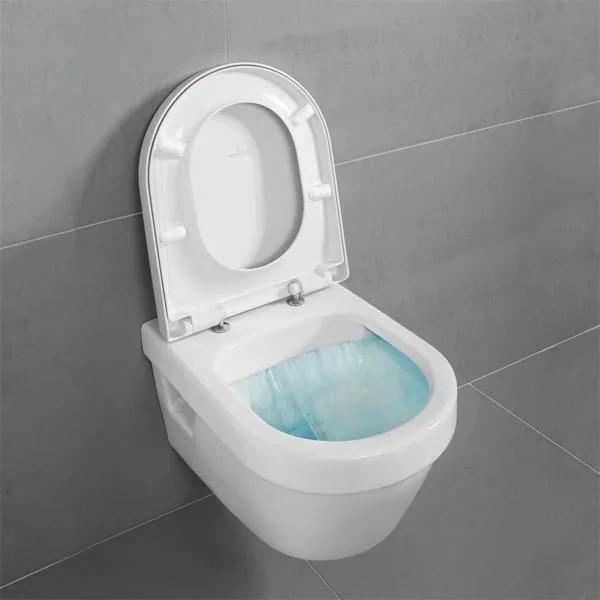 Set vas WC suspendat Villeroy &amp; Boch, Architectura, rotund, direct flush, cu capac soft close, alb alpin